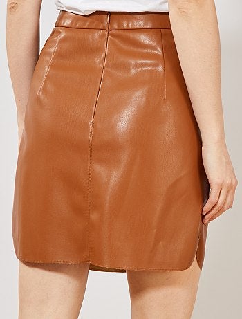 Falda sintética con corte - Kiabi