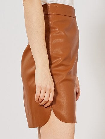 Falda sintética con corte - Kiabi