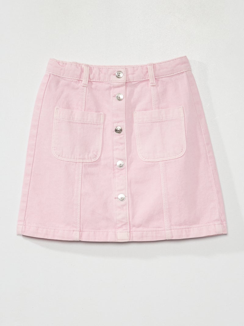 Falda trapecio vaquera ROSA - Kiabi