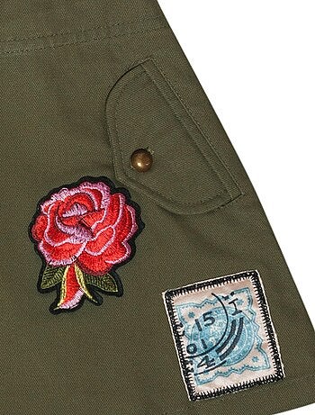 Falda trapecio Verde Kaki Niña | MINI SKA