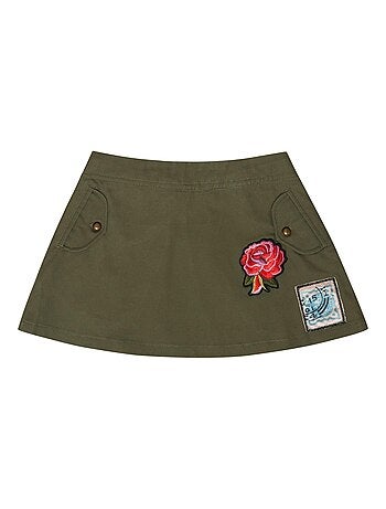 Falda trapecio Verde Kaki Niña | MINI SKA