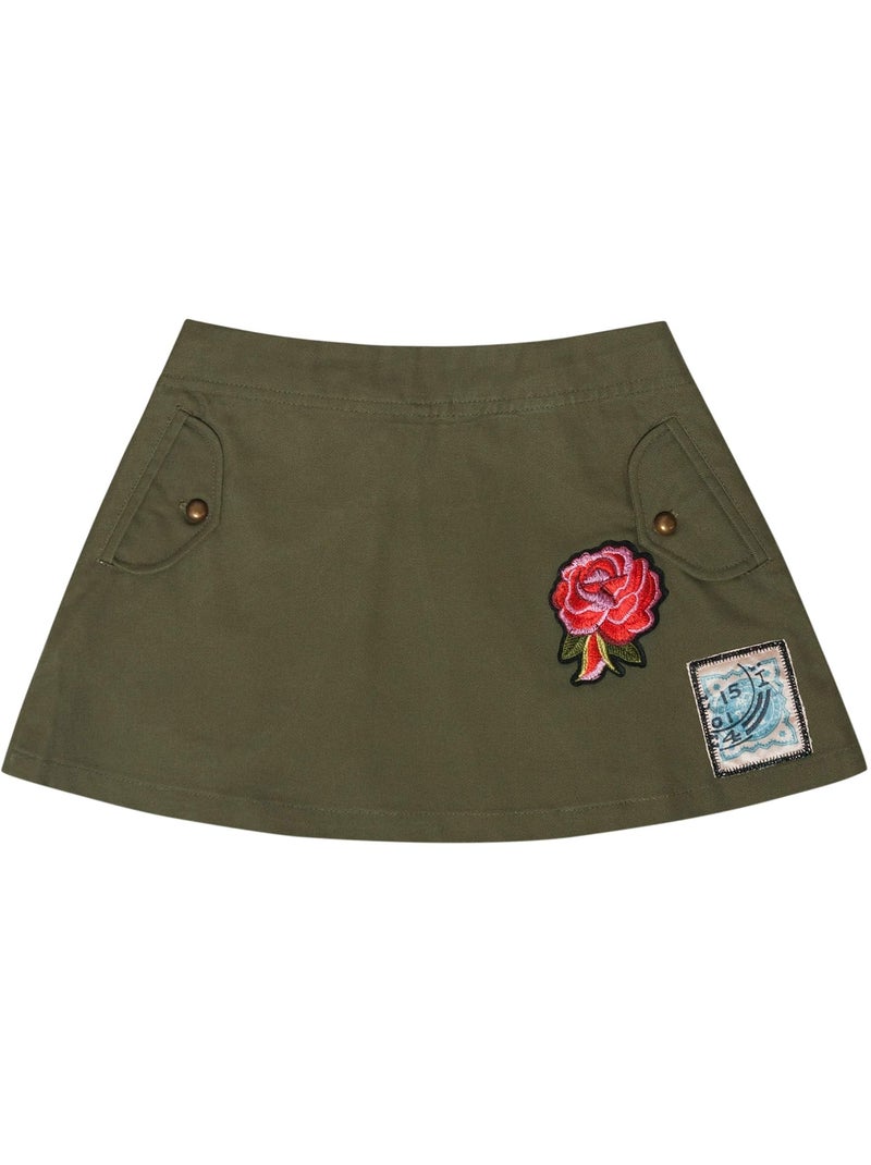Falda trapecio Verde Kaki Niña | MINI SKA Caqui - Kiabi