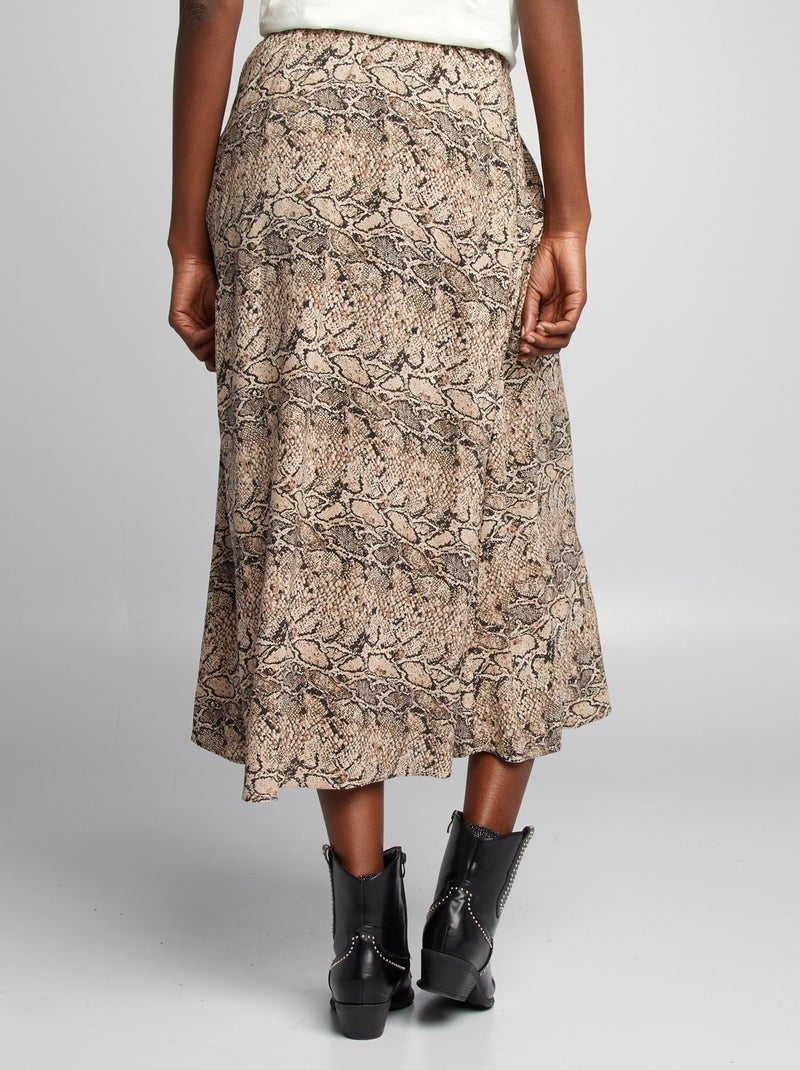 Falda vaporosa con estampado BEIGE - Kiabi