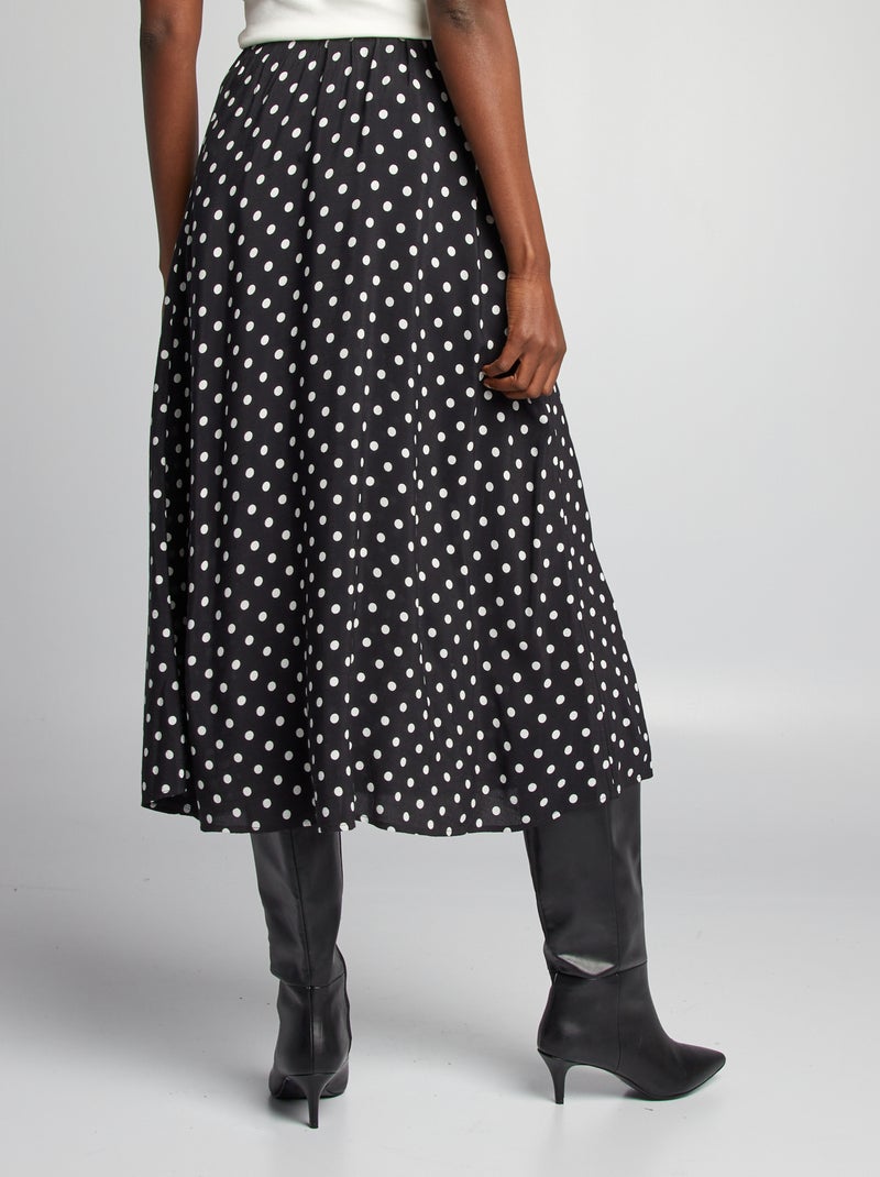 Falda vaporosa con estampado NEGRO - Kiabi