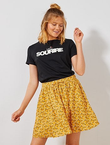 Falda vaporosa estampada - Kiabi