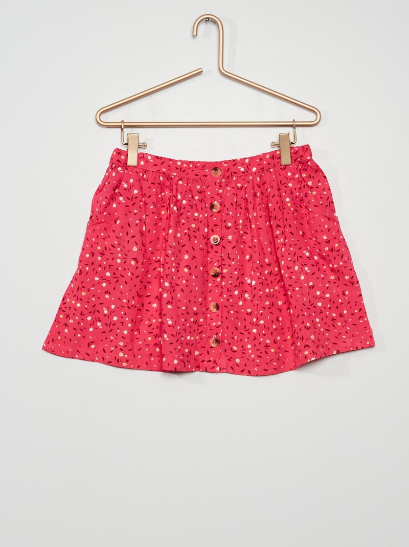 Falda vaporosa estampada ROSA - Kiabi