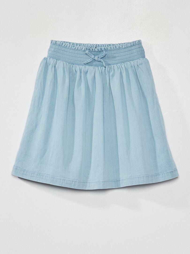 Falda vaporosa y ligera con cintura elástica Azul - Kiabi