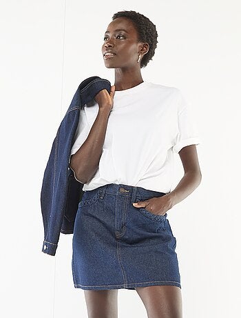 Falda vaquera bolsillos trenzados