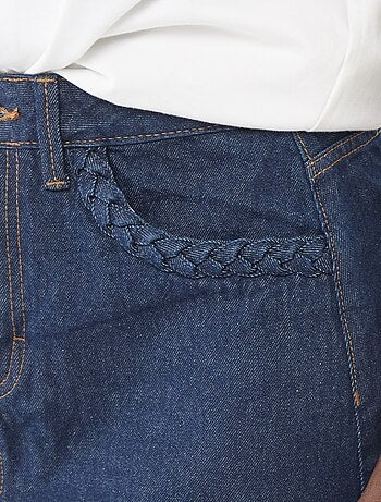 Falda vaquera bolsillos trenzados