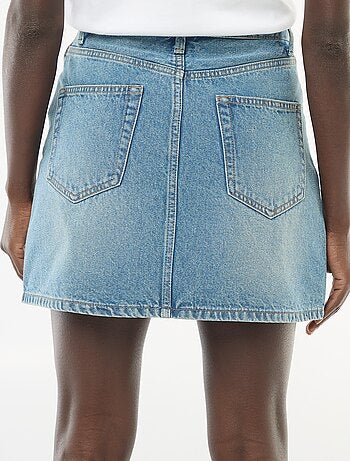 Falda vaquera bolsillos trenzados