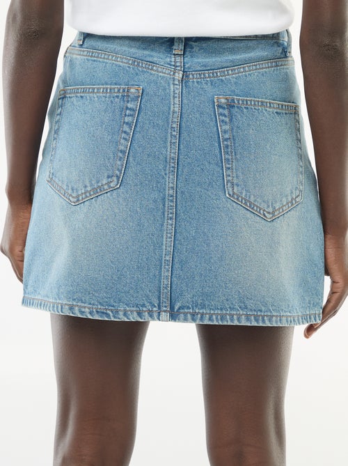 Falda vaquera bolsillos trenzados - Kiabi