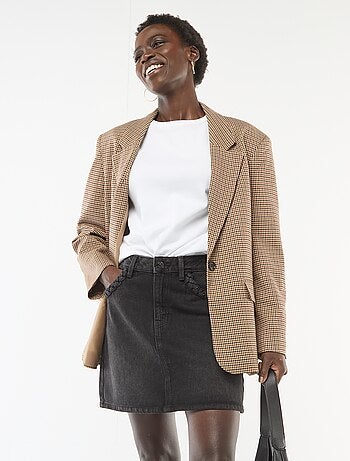 Falda vaquera bolsillos trenzados