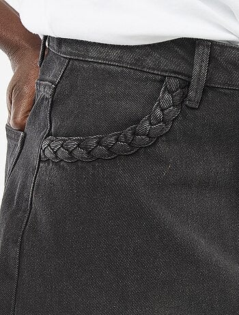 Falda vaquera bolsillos trenzados