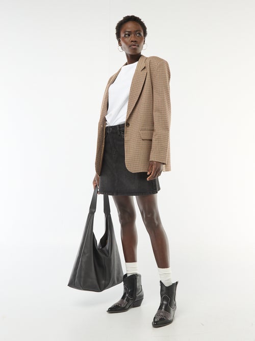 Falda vaquera bolsillos trenzados - Kiabi