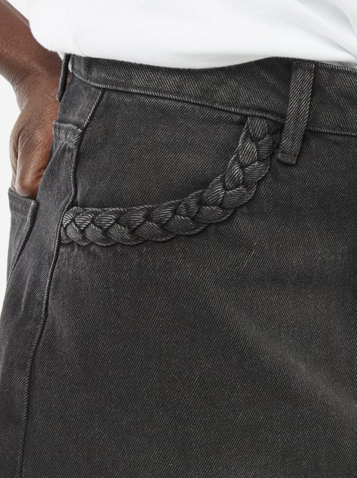 Falda vaquera bolsillos trenzados - Kiabi