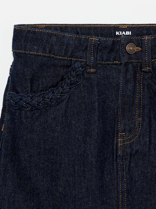 Falda vaquera con bolsillos trenzados - Kiabi