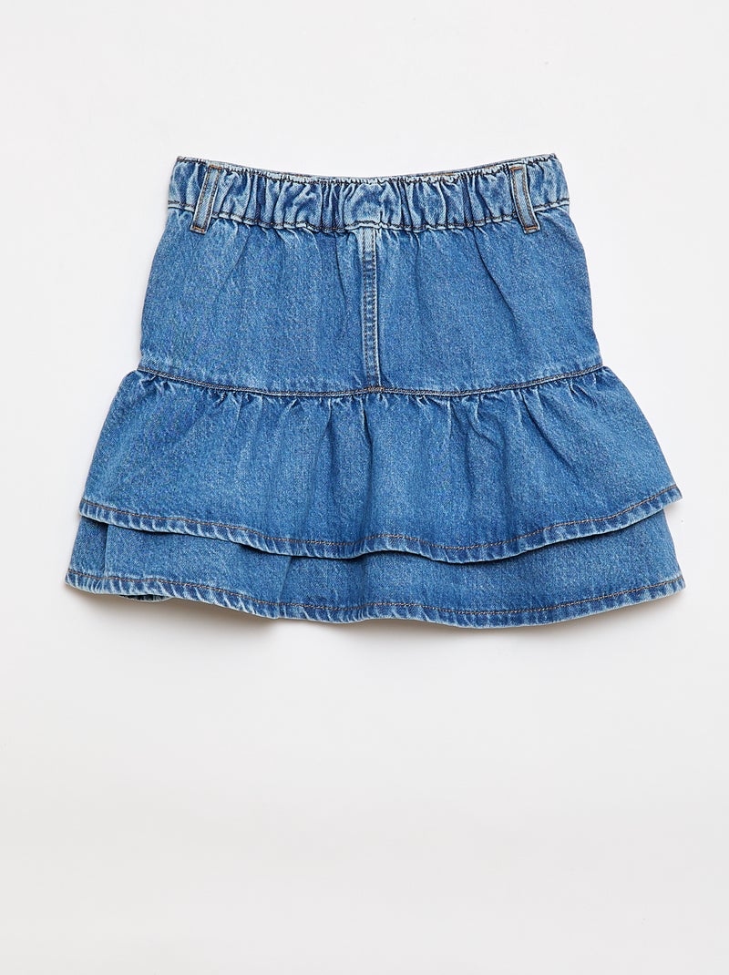 Falda vaquera con volantes Azul - Kiabi