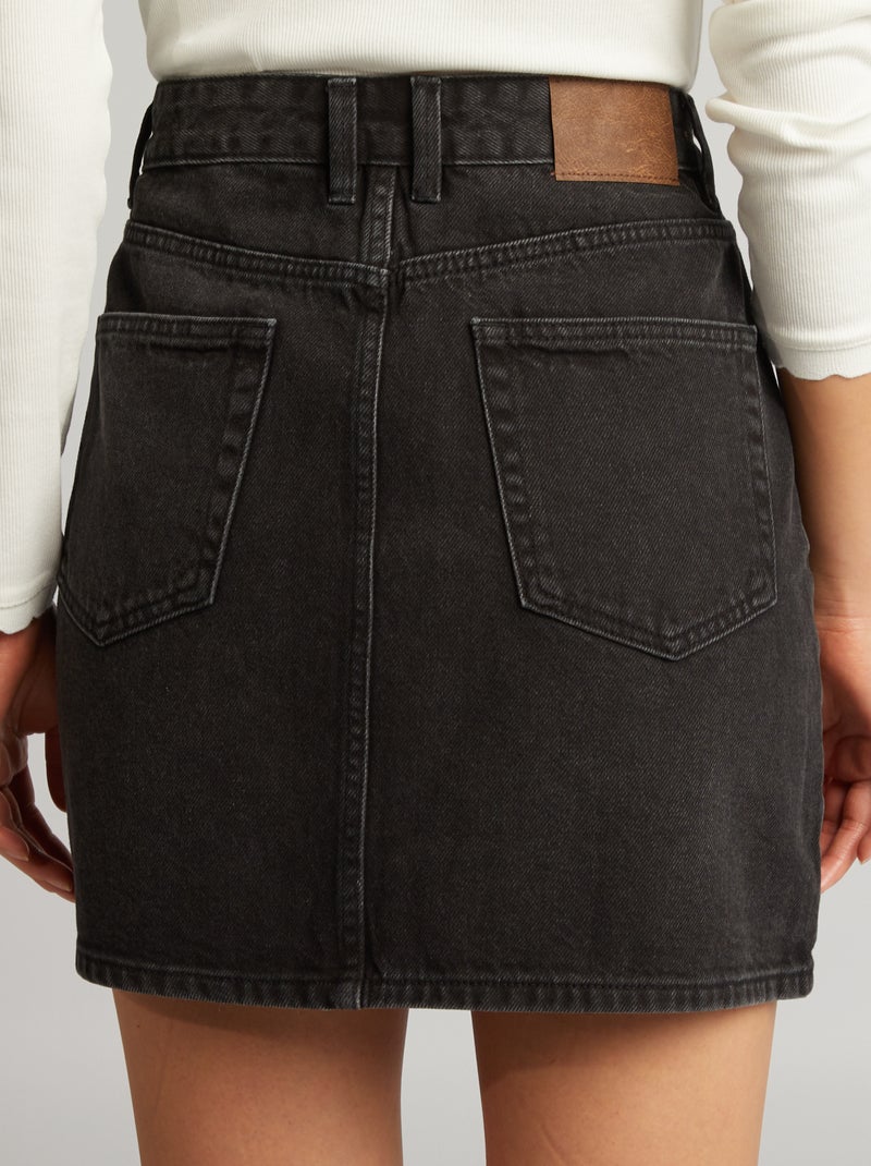 Falda vaquera corta NEGRO - Kiabi