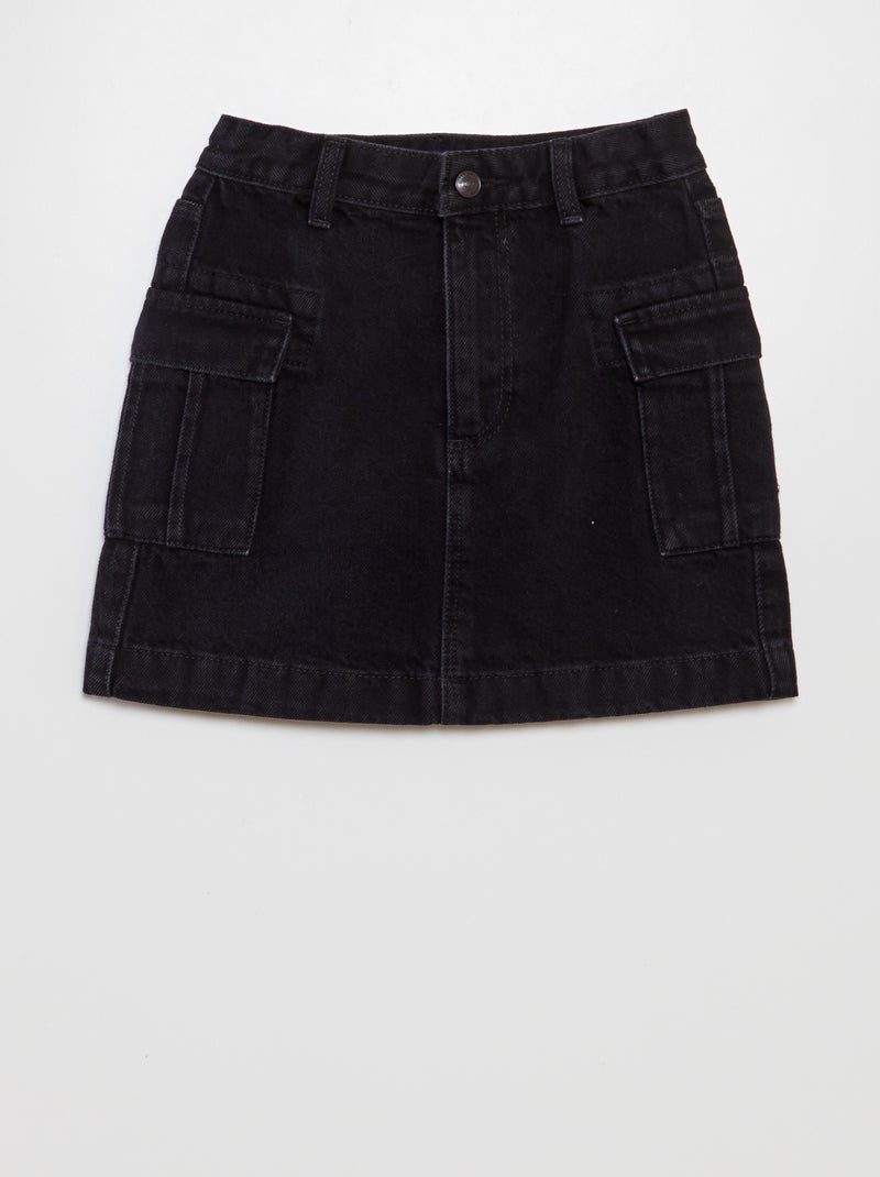 Falda vaquera corta NEGRO - Kiabi