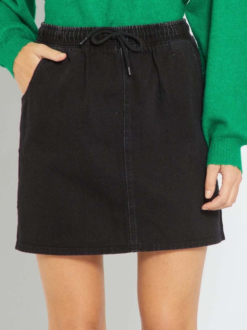 Falda vaquera corta Negro - Kiabi
