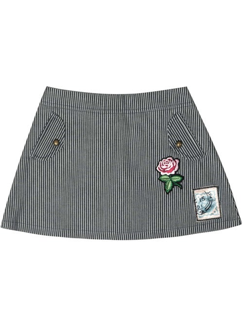 Falda vaquera de mezclilla Niña | Rayas Azul y Blancas | MINI SKA - Kiabi