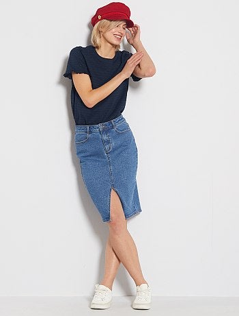 Falda vaquera de tubo - Kiabi