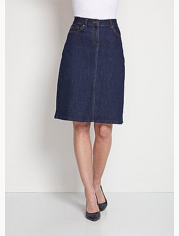 Falda vaquera elástica acampanada