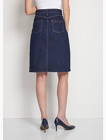 Falda vaquera elástica acampanada