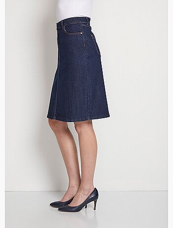 Falda vaquera elástica acampanada