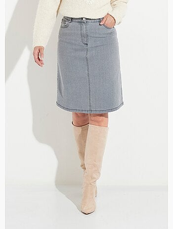 Falda vaquera elástica acampanada