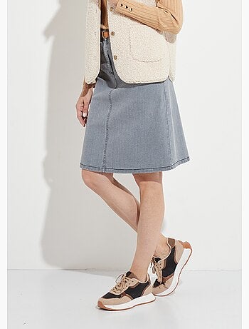 Falda vaquera elástica acampanada