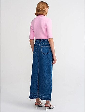 Falda vaquera maxi recta de tiro alto dilvin