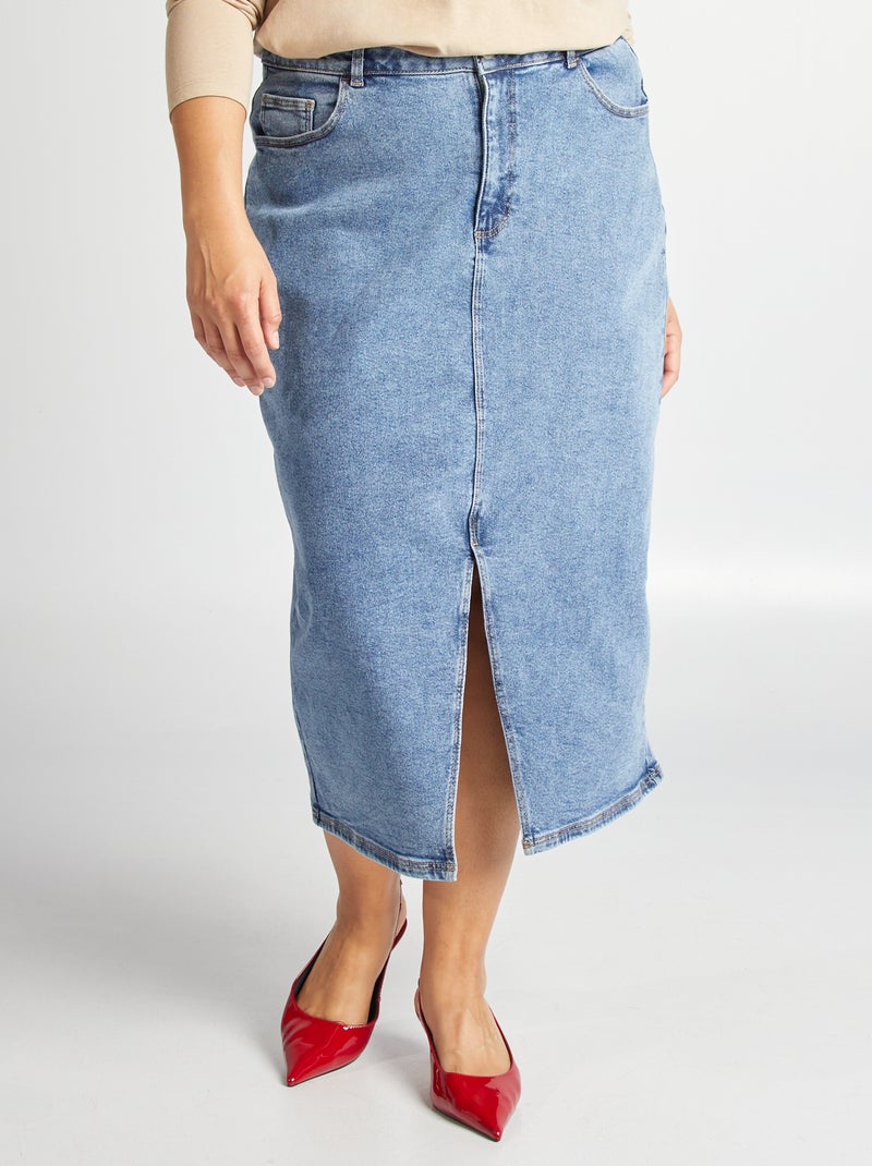 Falda vaquera midi AZUL - Kiabi