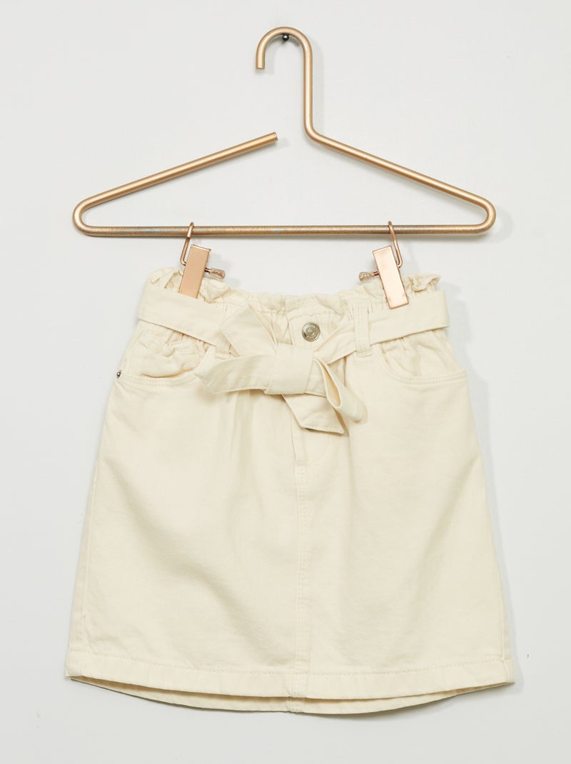 Falda vaquera paperbag BLANCO - Kiabi