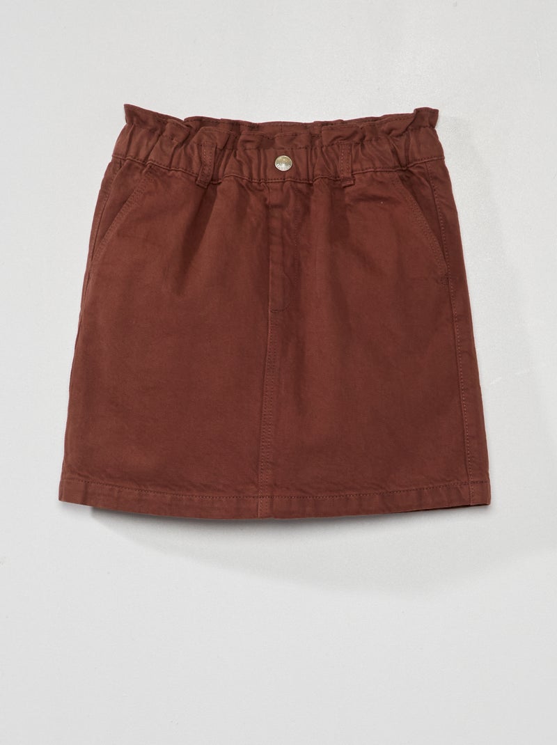 Falda vaquera paperbag MARRON - Kiabi