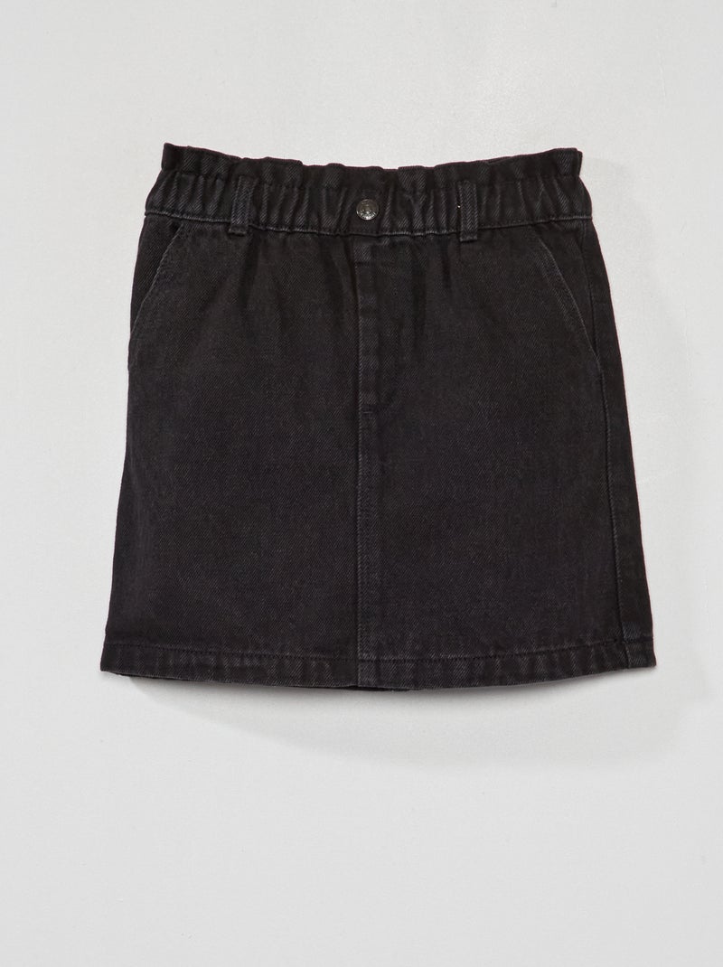Falda vaquera paperbag NEGRO - Kiabi