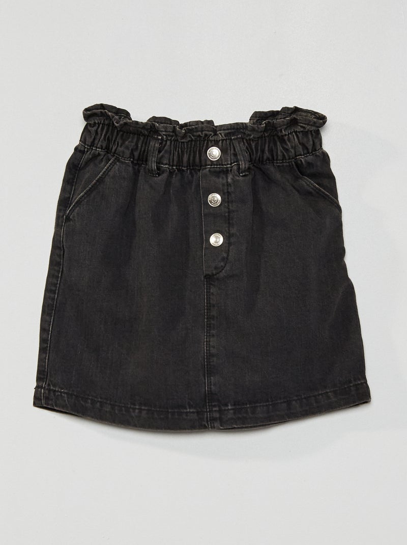 Falda vaquera paperbag NEGRO - Kiabi