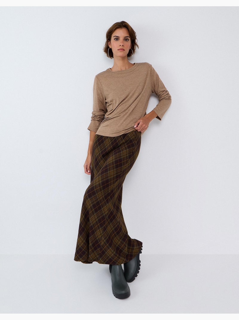 Faldón de cuadros, mo fashion Marrón - Kiabi