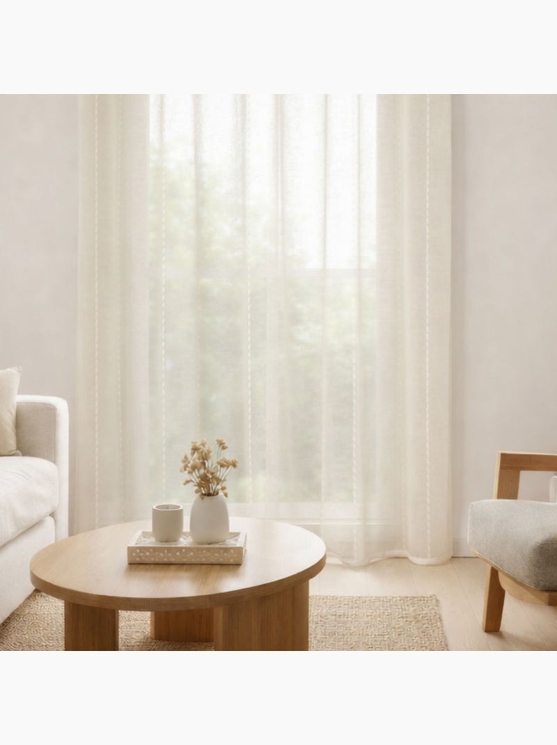 Fancy 3-Weave Sheer Marfil - Kiabi