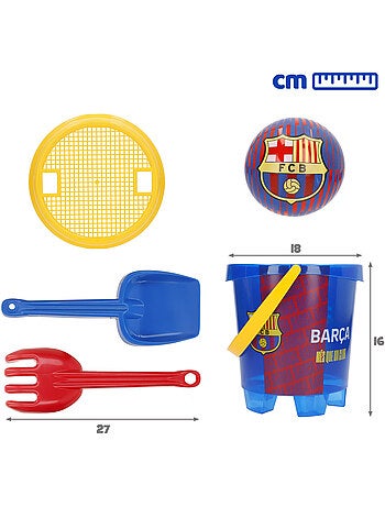Fc barcelona cubo de playa con accesorios y balón del equipo