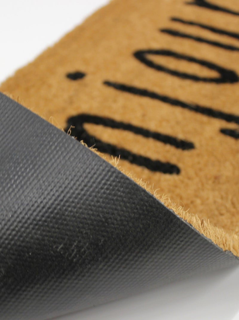 Felpudo Rectangular "Bonjour" Beige claro - Kiabi