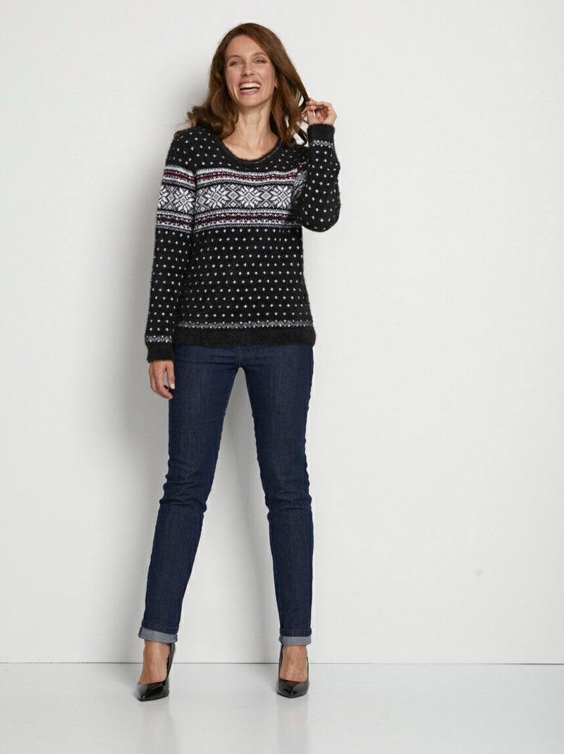 Festivo jersey navideño Negro Rojo - Kiabi
