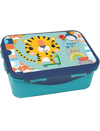 Fiambrera de pvc tiger 17 cm con asa y cierres laterales fisher price