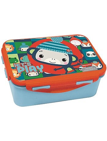 Fiambrera infantil 17 cm con solapa naranja - monos - fisher-price