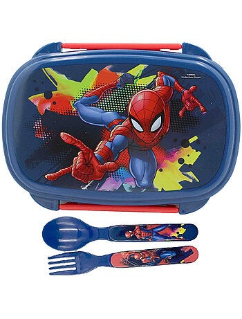 Fiambrera spider-man con cuchara y tenedor 17 x 12 x 7 cm – spiderman