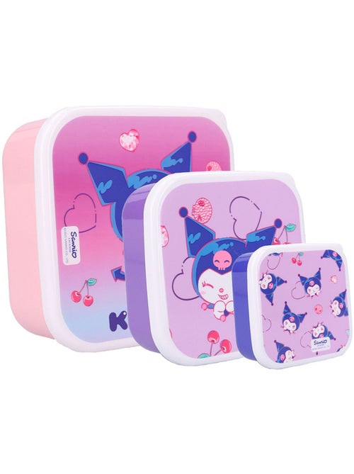 Fiambreras sanrio kuromi fresh bites lote de 3 de pvc cuadradas - Kiabi Fiambreras sanrio kuromi fresh bites lote de 3 de pvc cuadradas - Kiabi