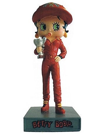 Figura de pie de resina betty boop piloto de carreras – colección n.º 11