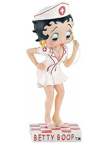 Figura de resina betty boop enfermera, base rectangular 15 cm, collectible