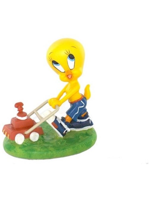 Figura piolín con cortacésped rojo sobre base de césped verde - Kiabi