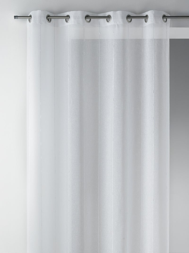 Finas rayas bordadas de gran anchura Blanco - Kiabi